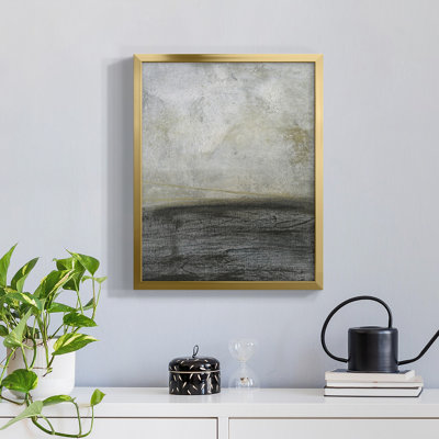 «Misty Landscape II» - Toile avec cadre de qualité supérieure - Prêt à être accroché