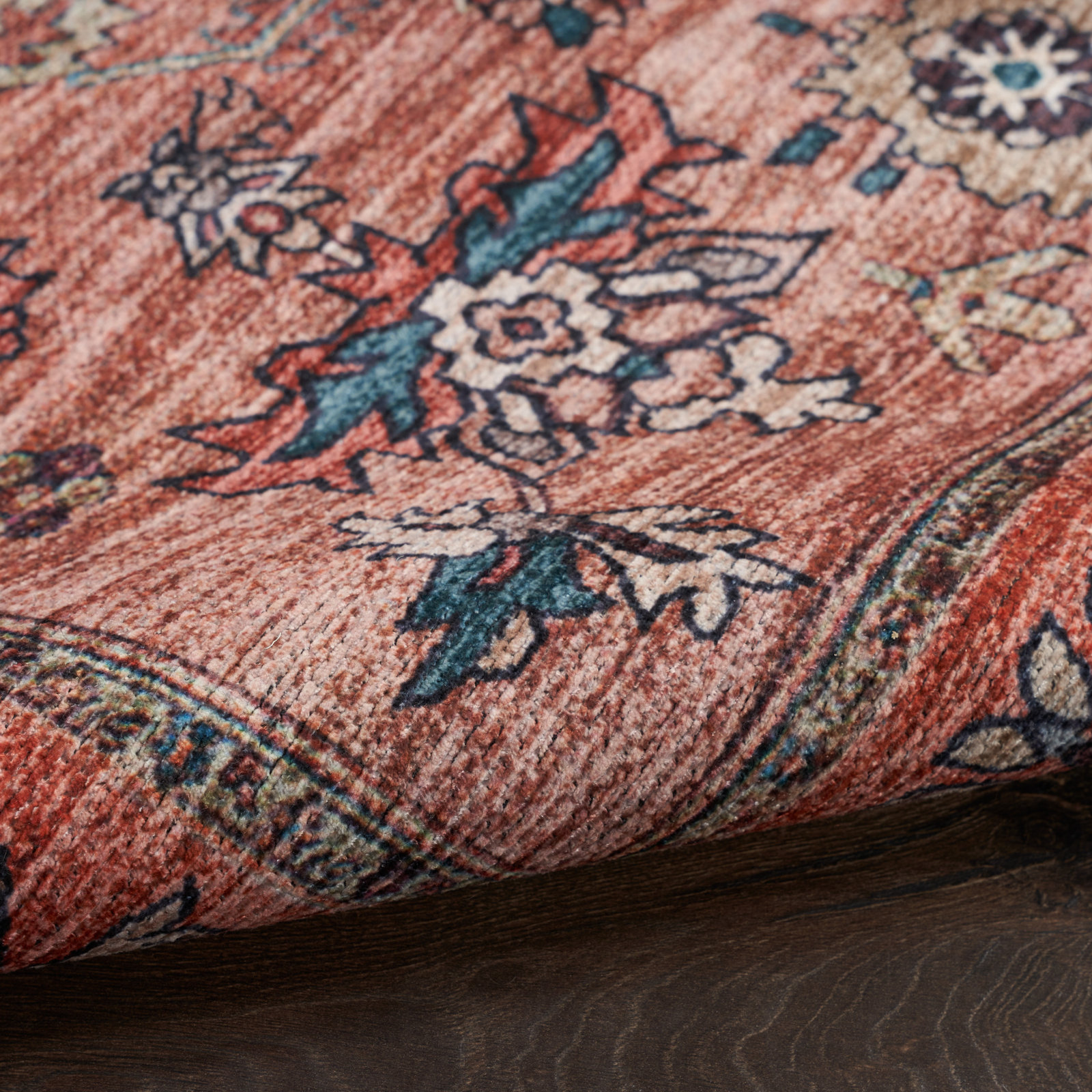 Lisle Rust Multi Washable Oriental Rug, Runner 2' x 6'