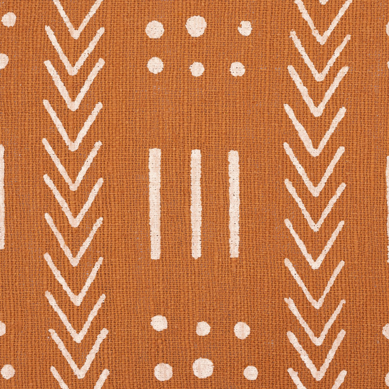 Geometric Cotton Throw Pillow, 20" x 20", Mustard/Beige, Polyester
