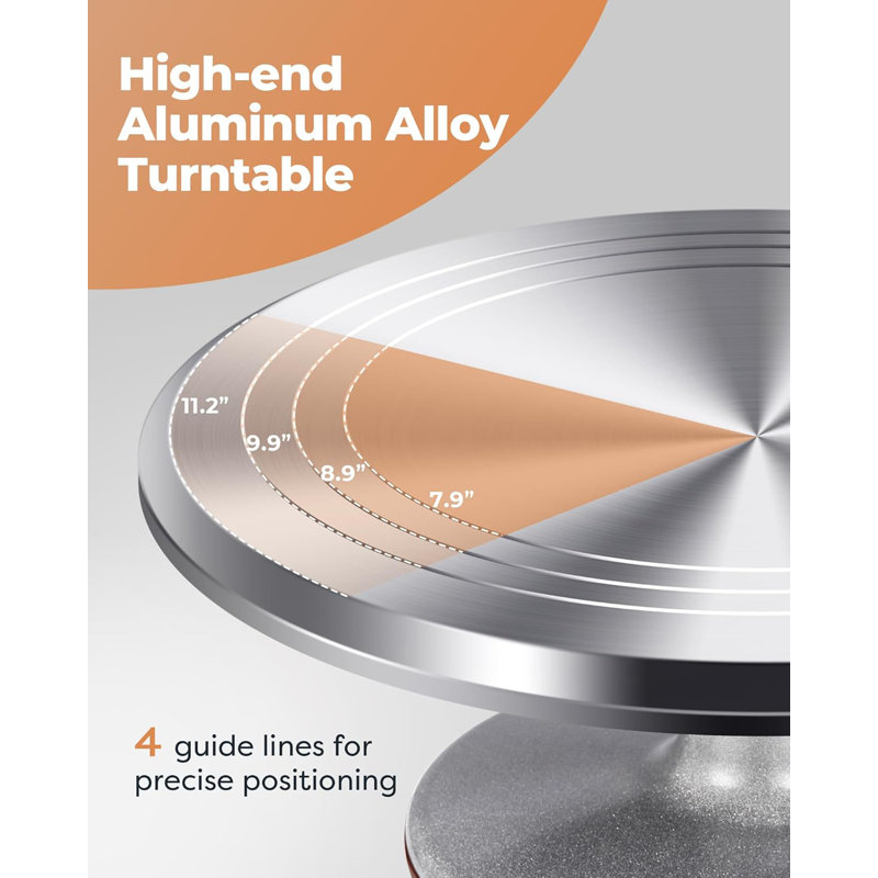 Plateau tournant en aluminium, support à gâteau rotatif de 12 pouces, 35 pièces de trousse de décoration de gâteau avec 24 pointes de glaçage numérotées