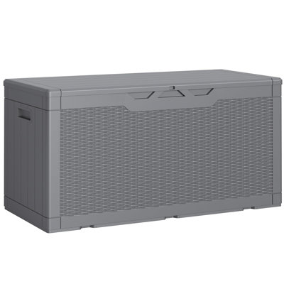 Outdoor Storage Box with Lid, 100-Gallon, 1-Unit, (Gray)