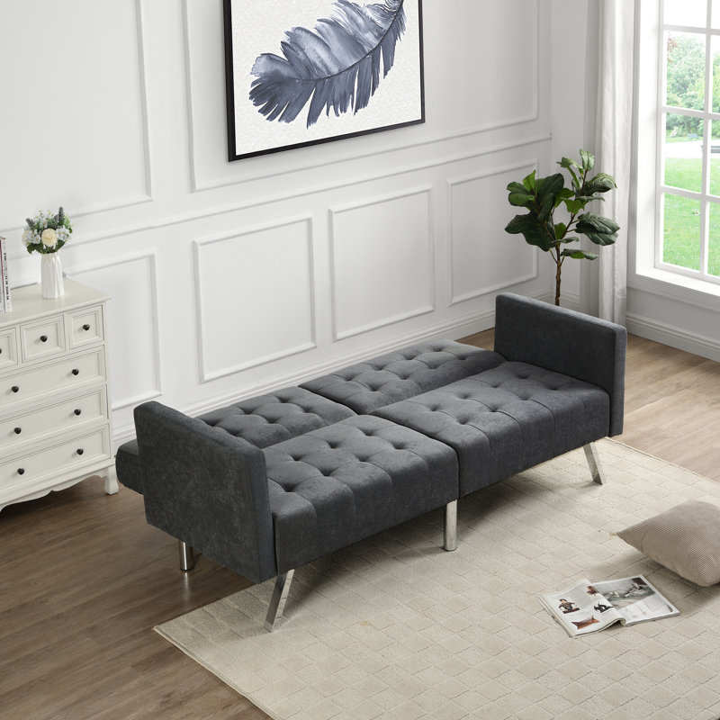 Canapé-lit gris foncé avec canapé-lit gris réglable et confortable, Gris foncé
