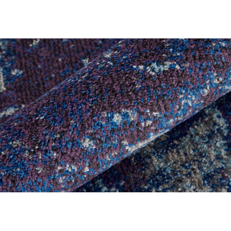 Groh Paras Abstract Contemporary Area Rug, Blue/Purple, Rectangle 10' x 14'