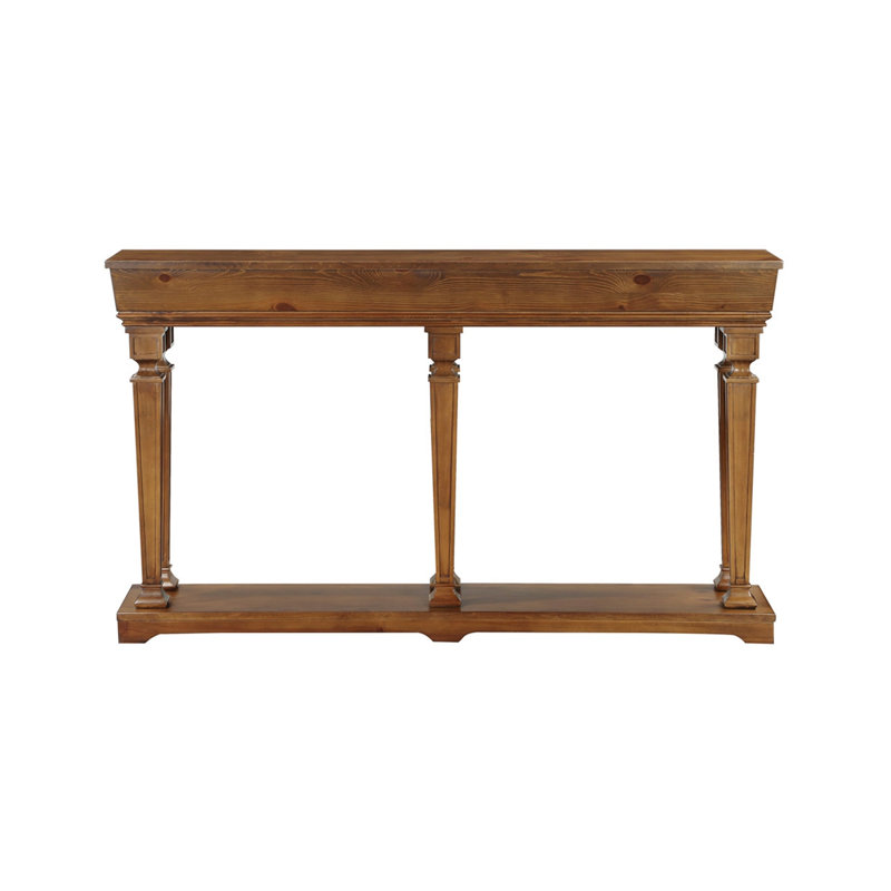 72" Oak Finish Console Table