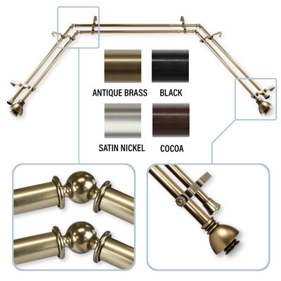 Haubstadt Adjustable Bay Window Double Curtain Rod