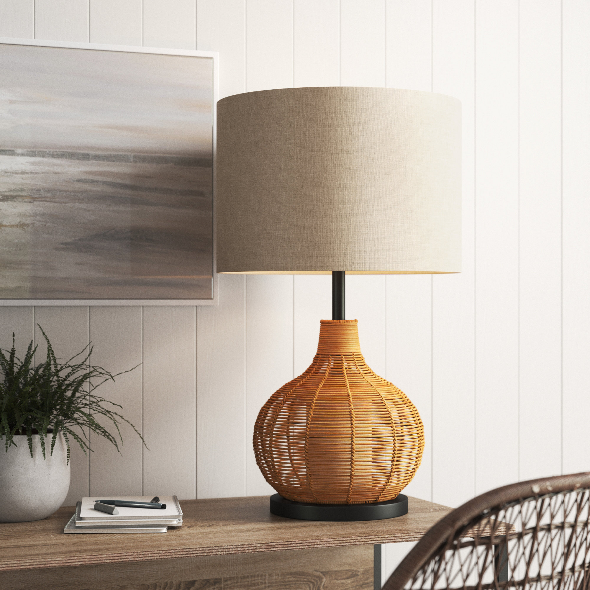 Sand & Stable™ Tuckernuck 28.5'' Black/Natural Table Lamp "& Reviews ...