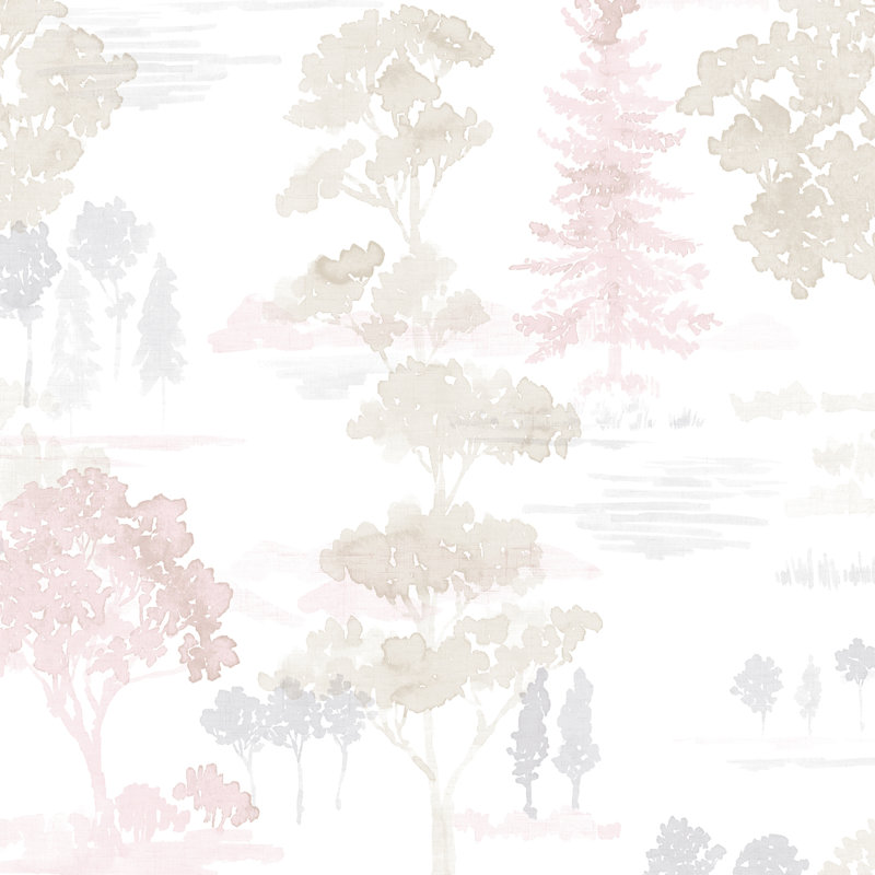 Rouleau de papier peint l 33 pi x p 20,5 po Emond, Rose / rosé / beige
