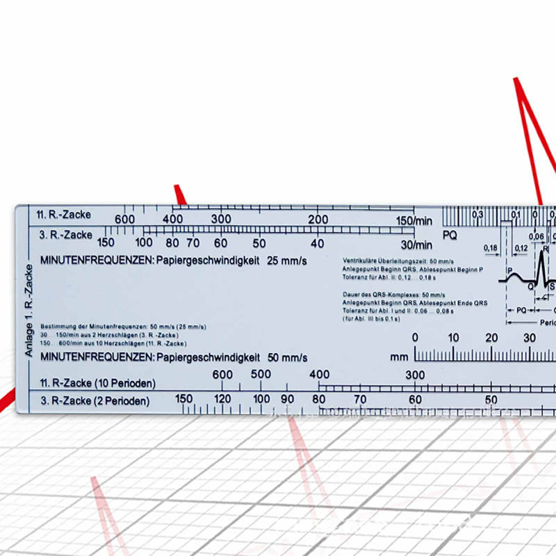 Electrocardiograph scale EKG Calipers Pocket Ruler