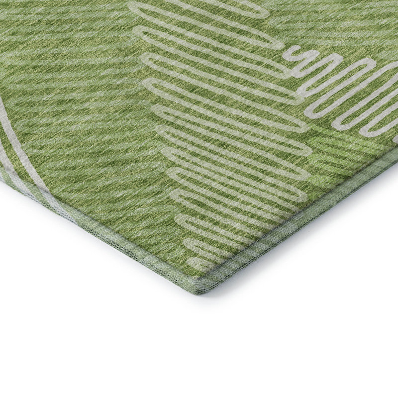 Tapis lime Prisco lavable à la machine de qualité supérieure, Rectangle 9 pi x 12 pi