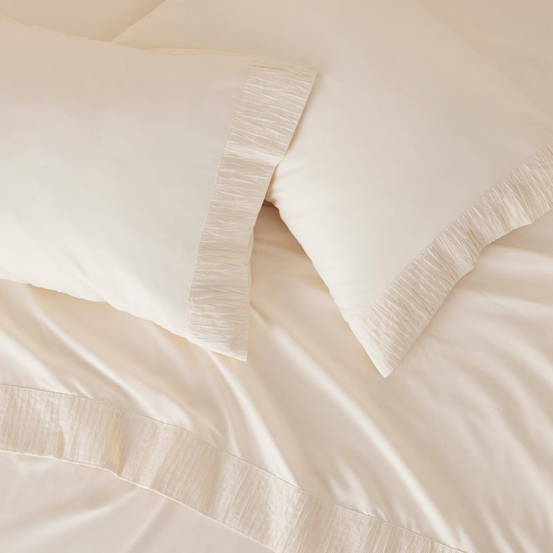Ensemble de draps en microfibre de literie de luxe Hotel, Très grand , Beige clair