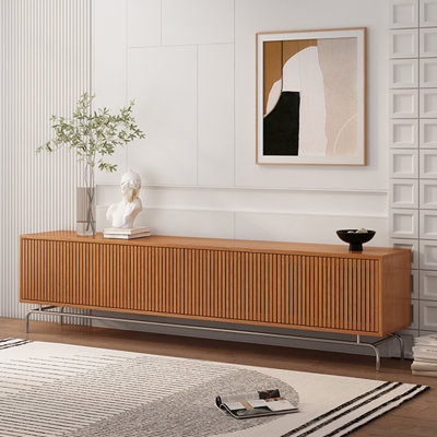 Grille solid wood TV cabinet