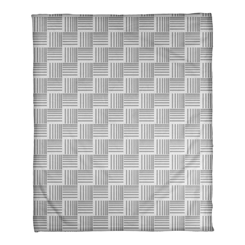 Couverture polaire à rayures classic basketweave, l 50 po x L 60 po, Gris