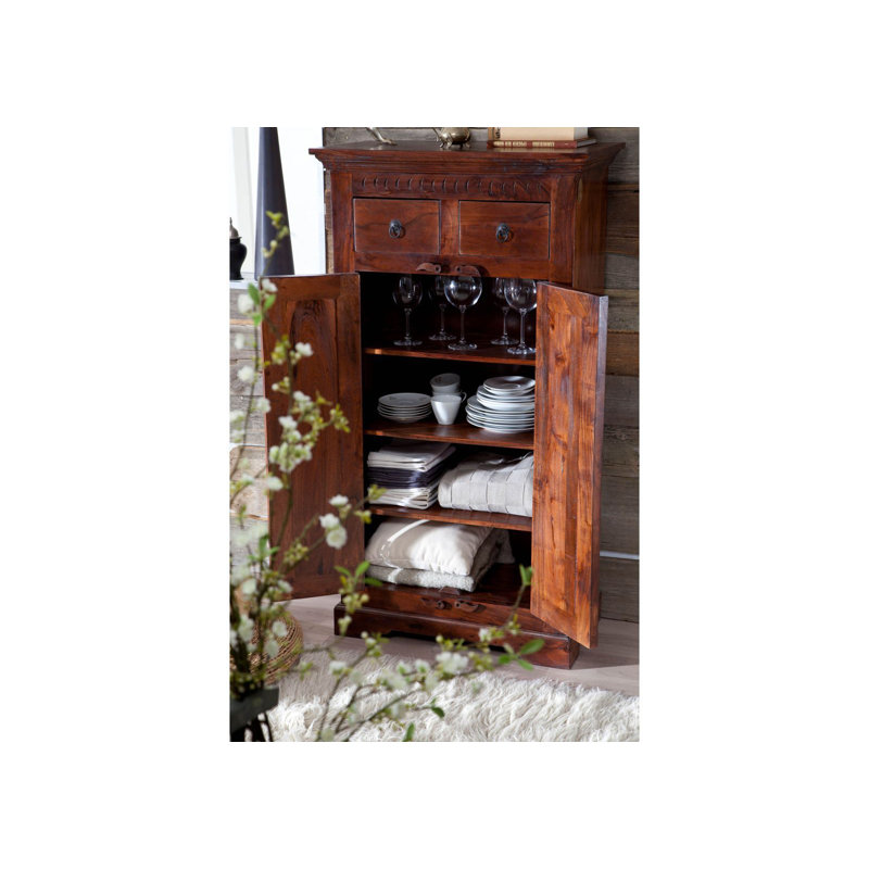 Oxford 2 Door Solid Wood Wardrobe, Nougat