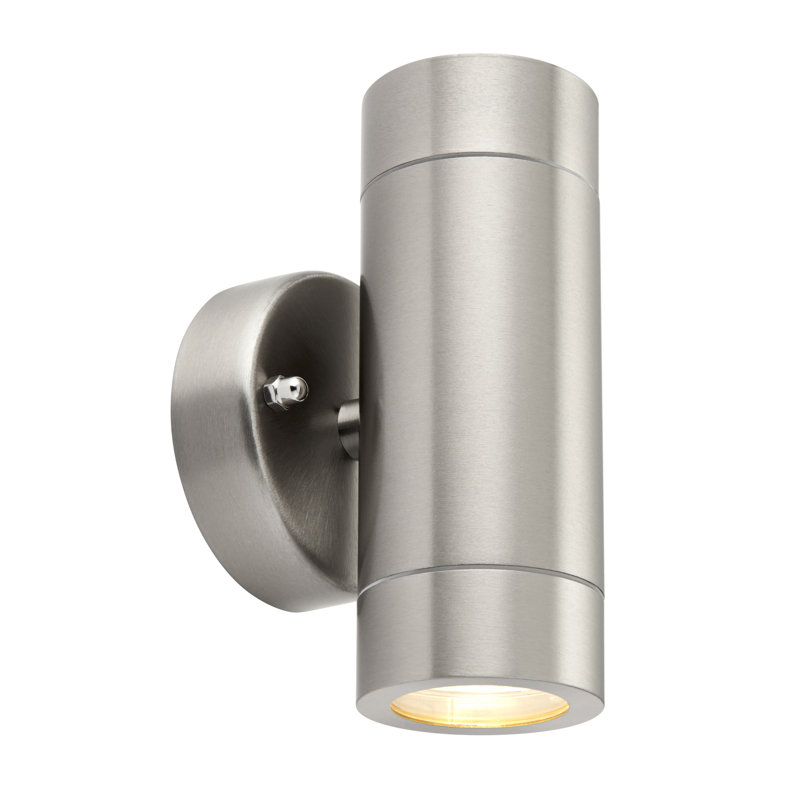 Metcalfe Brushed Stainless Steel 2 - Bulb Outdoor Armed Sconce
