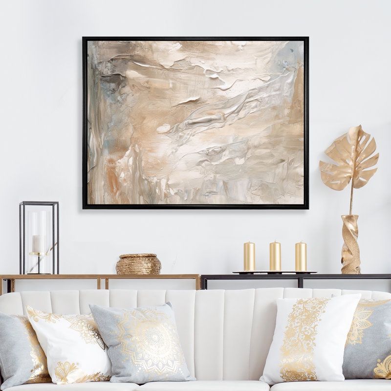 «Serene Sens sensibilité in Gentle Retro Tones I», reproduction sur toile, H 34 po x l 44 po x P 1,5 po, Cadre flottant noir