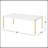 Rectangular Wooden Top Coffee Table, White And Gold
