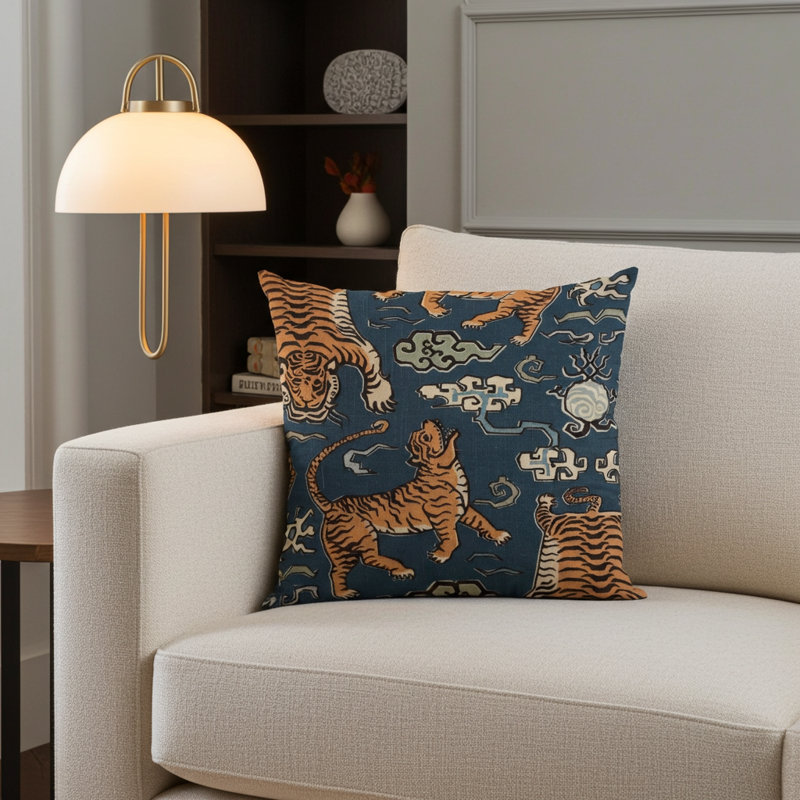 Kimono Tiger Indoor/Outdoor Pillow Cover & Insert, 12" x 20", Lumbar Pillow