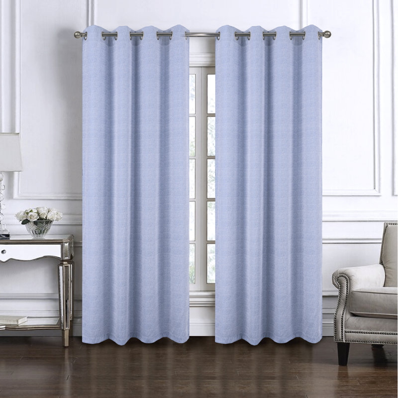 Panneau de rideau simple obscurcissant en polyester Misheel, Bleu