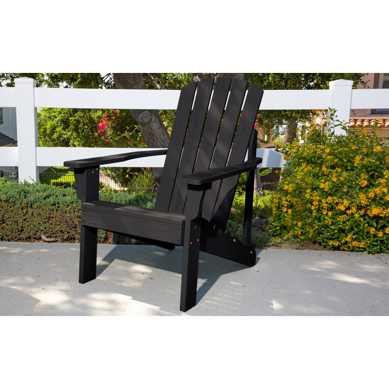 Chaise Adirondack en bois massif Grandview, Noir