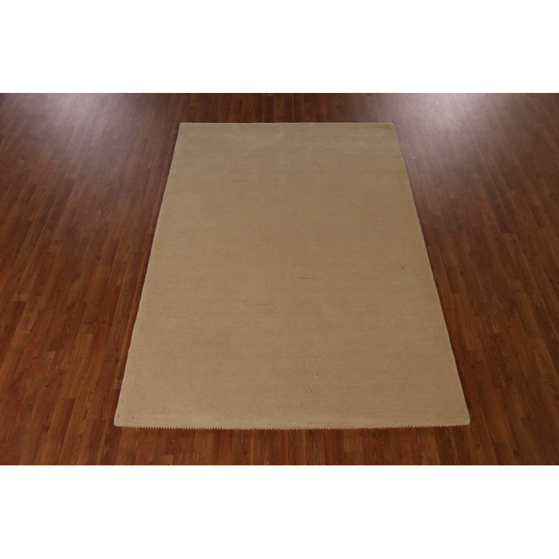 Solid Gabbeh Indian Area Rug 5x8