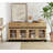 2 In 1 Multifunctional Sideboard Buffet Cabinets With 4 Glass Doors And 2 Drawers, Modern Sideboard Credenza With Metal Base, Coffee Bar Storage Cabinet For Living Room, Kitchen-1856058273