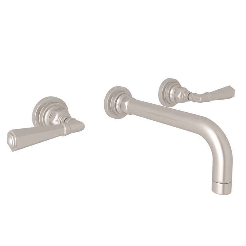 San Giovanni Wall Mounted Faucet, Satin Nickel, Lever Handle