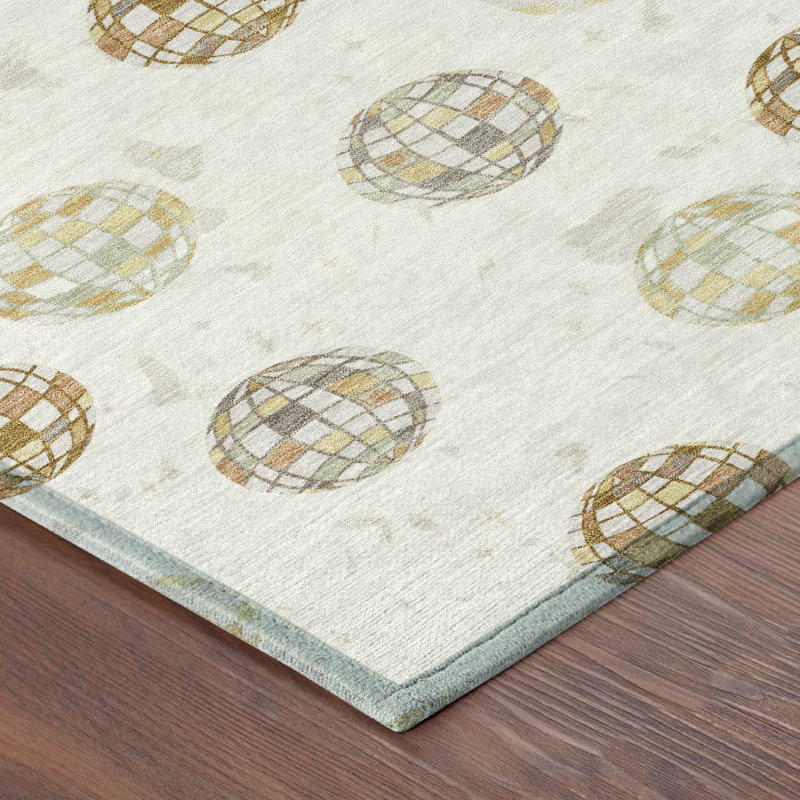Machine Washable Indoor/Outdoor Chantille ACN2690 Kids Rug, Ivoire ivoire, 5 pi x 7 pi 6 po