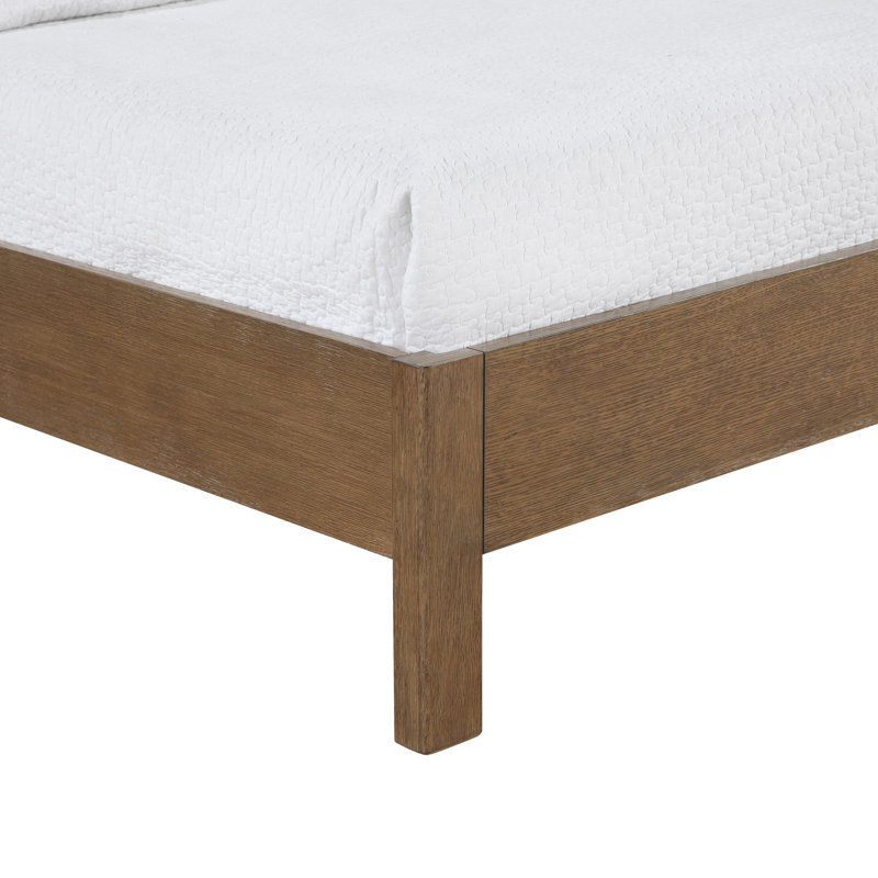 Lit tapissier en cuir Caswell, Queen, Brown