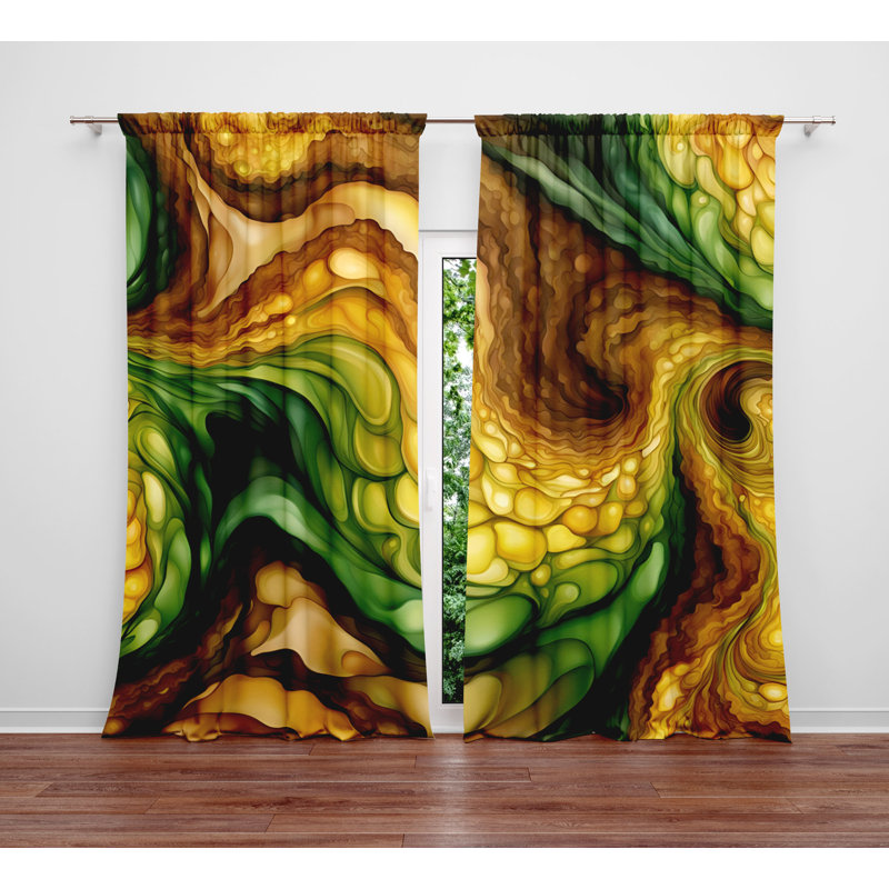 Earldean Semi Sheer Curtain Pair, 20" W x 61" L