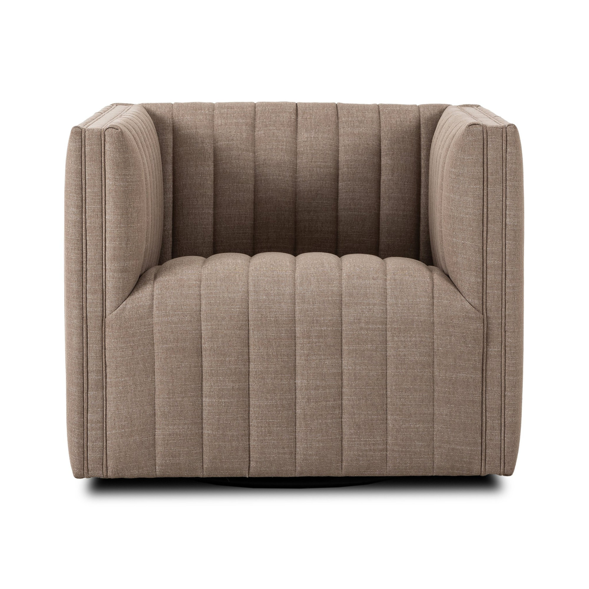 Brandt Swivel Armchair, Crypton Nomad Taupe Polyester Blend