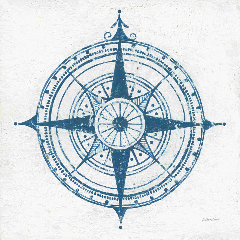 Indigo Gild Compass Rose II bleu, H 12 po x l 12 po