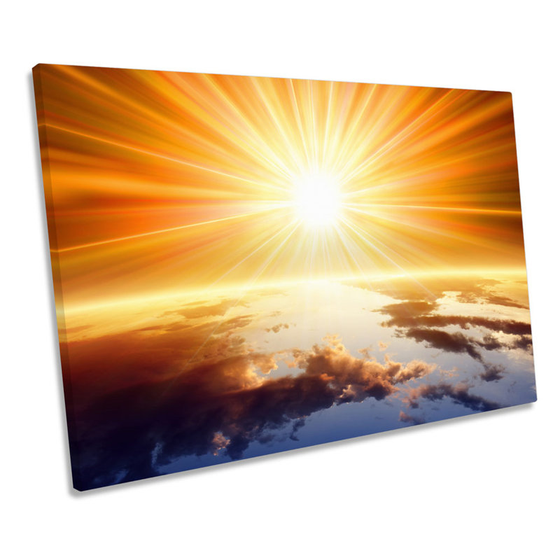 Sun Rays Abstract Design - Wrapped Canvas Print, 30.5cm H x 45.7cm W x 2cm D