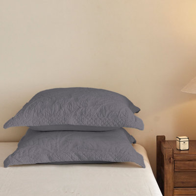 2 Pcs Cotton Embroidered Quilted Euro Shams 26"x26"