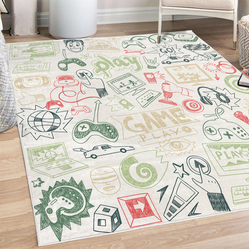 Tapis décoratif Schramme, Rectangle 4 pi x 5 pi 5 po