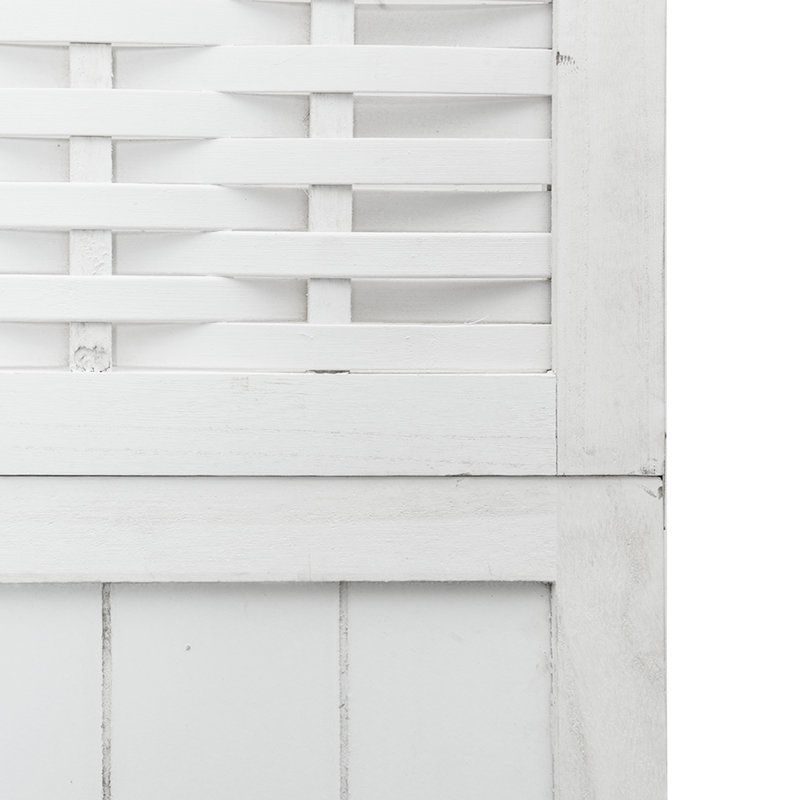 Farnum Solid Wood Accent Room Divider, 160cm H x 145cm W, White