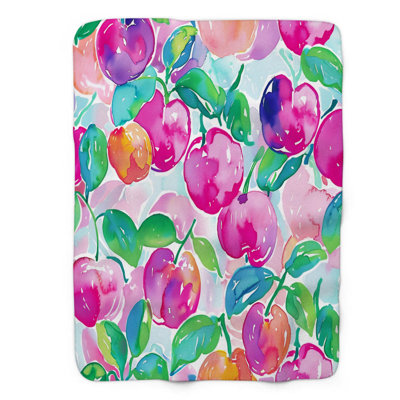 Chic Fruit Motifs - 1 Piece Premium Sherpa Blanket