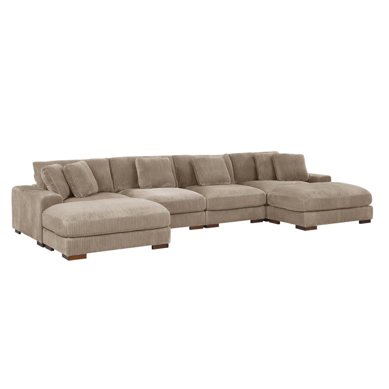 Grand modulaire symétrique Satter, Velours côtelé taupe