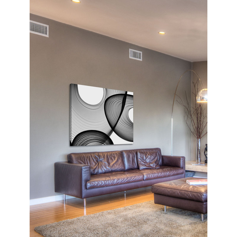 «Abstract Black and White 21-46-51» par Irena Orlov, reproduction d'art sur toile tendue, 40 po x 60 po