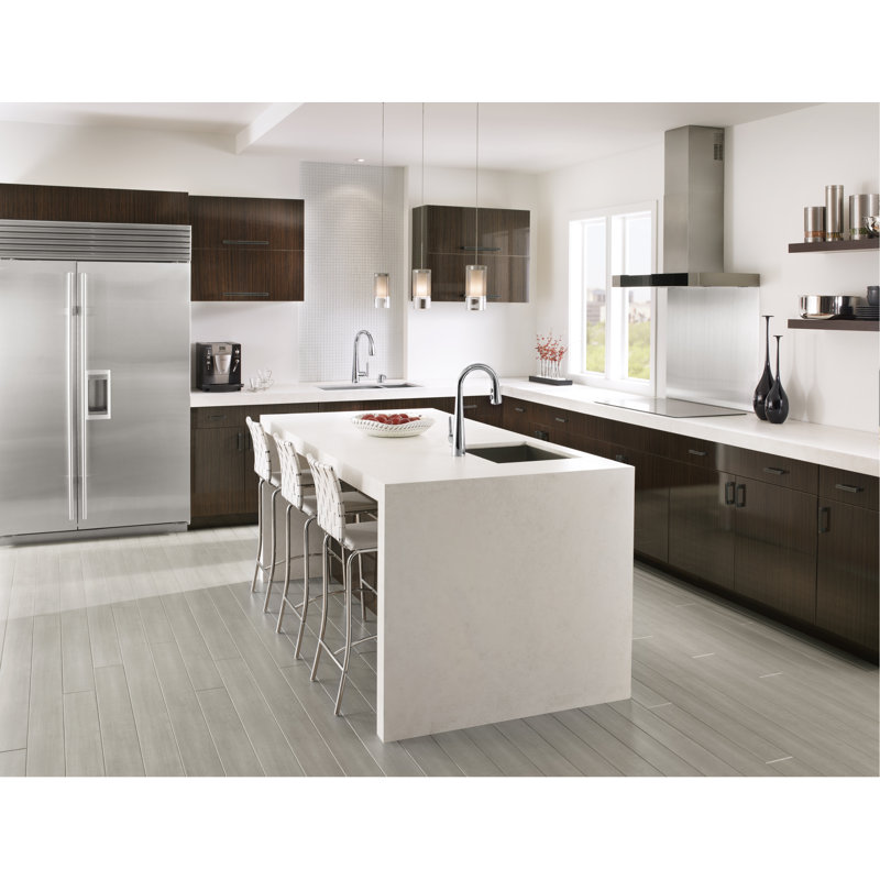 Robinet de cuisine à poignée simple Lita, Chrome poli