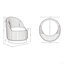 Chaise longue pivotante en chenille Leela crème-249301485