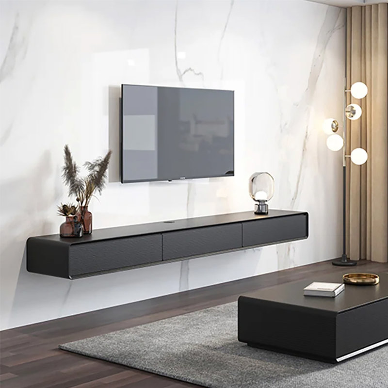 Handmade 78" Floating TV Stand Up To 85" TV Wall Mounted Media Console, Black