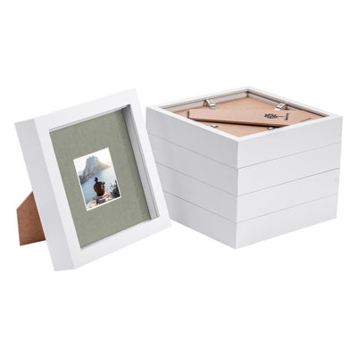 Nicola Spring - 6" x 6" White 3D Box Photo Frames