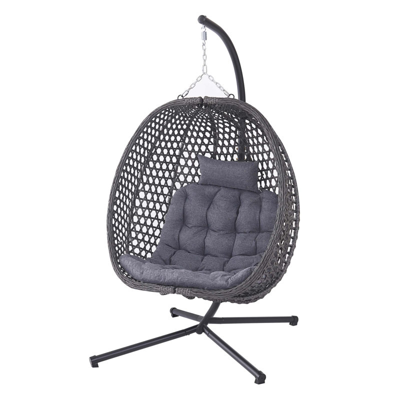 COMO HANGING RATTAN EGG CHAIR, Grey