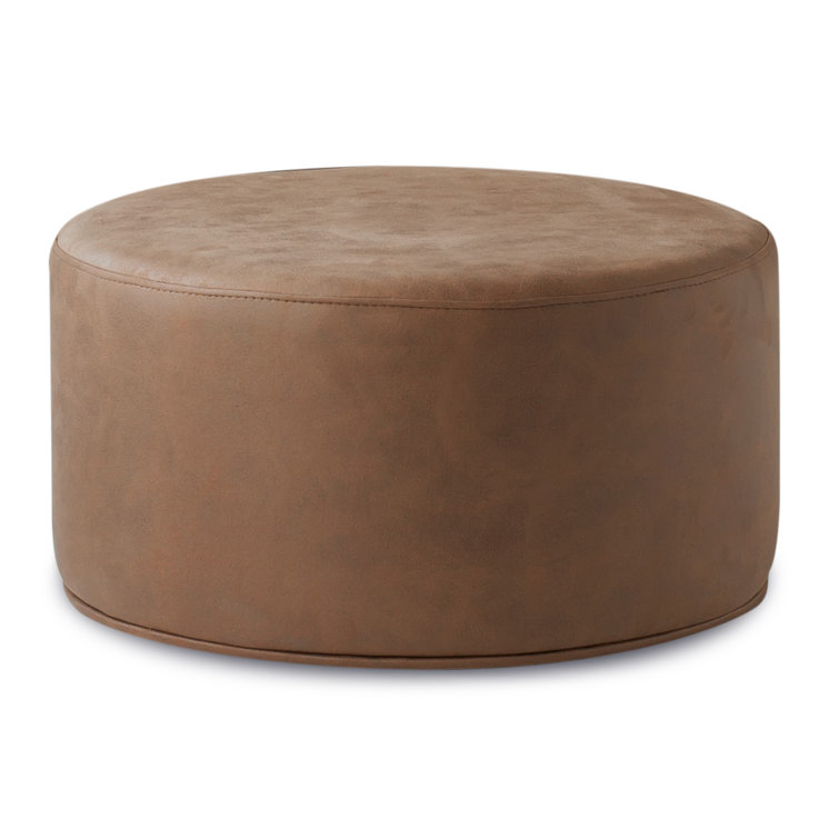 Celine 24" Wide Pouf A in Nubuck Fabric