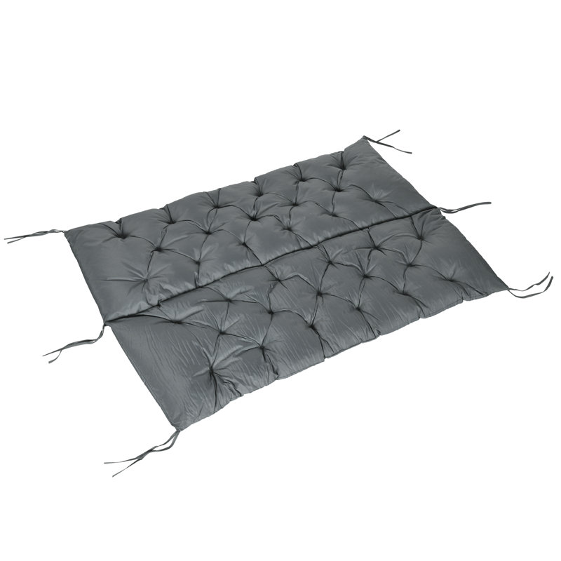 Outdoor Seat Cushion, Grey, 49cm H x 150cm W x 49cm D