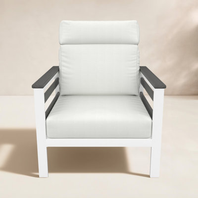 Townsend Metal Outdoor Lounge Club Chair With Sunbrella Cushion