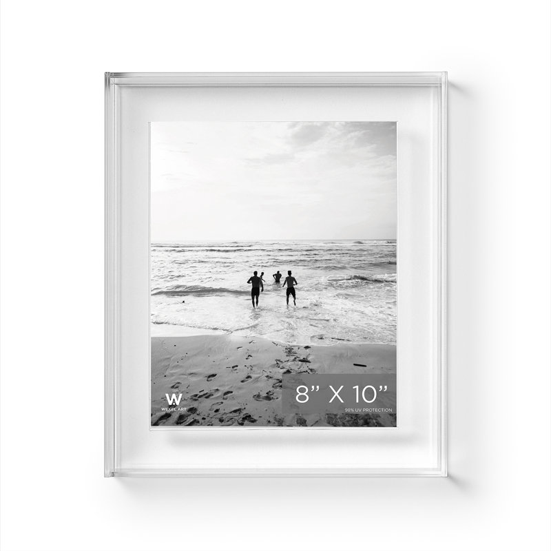 Float Frame for Tabletop or Wall with Magnetic Photo Holder, 12" x 12”, Clear