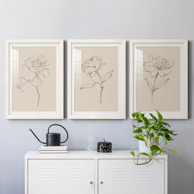 Floral Contour Study I Premium encadré mat - prêt à être accroché