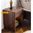 Medieval solid wood bedside table with open shelves