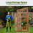 Wooden Walk-In Greenhouse with Acrylic Panels, Large Outdoor Greenhouse with Openable Roof Vents and Lockable Door
